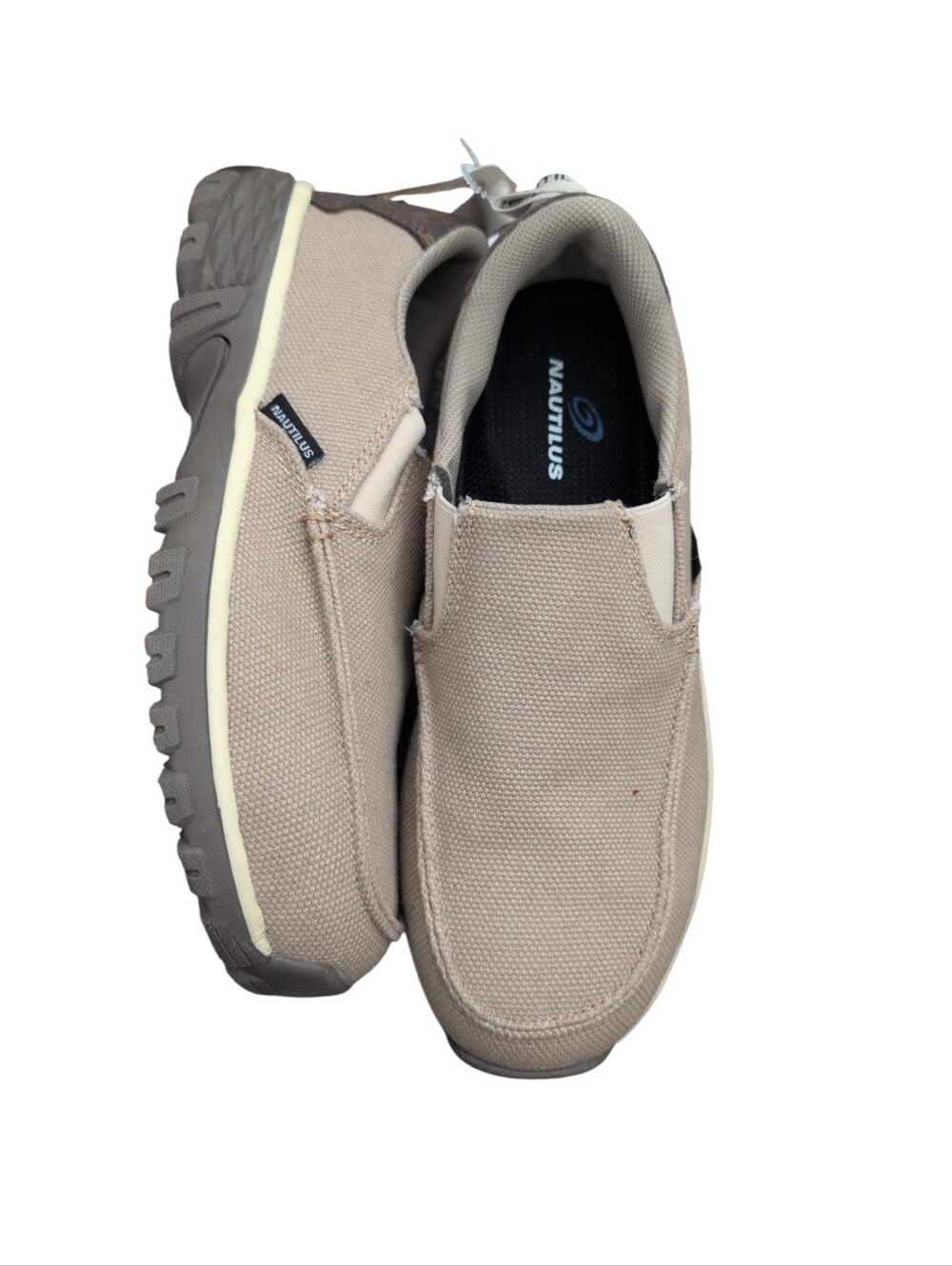 Nautilus Beige Slip-On Canvas Mules